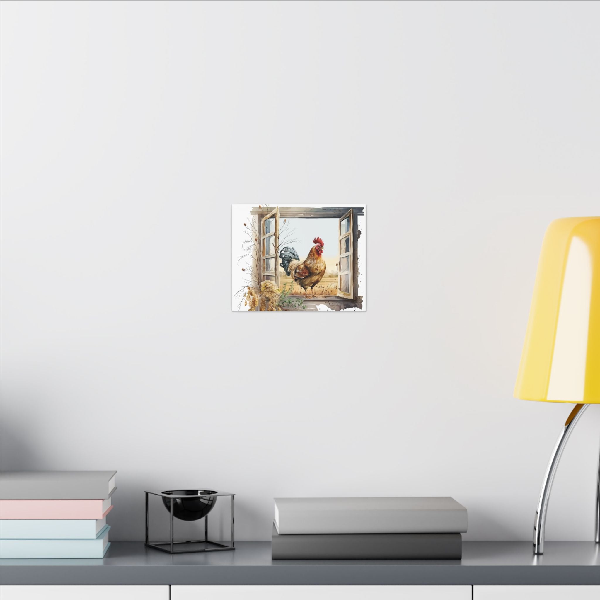 Rooster Window Farmhouse Canvas