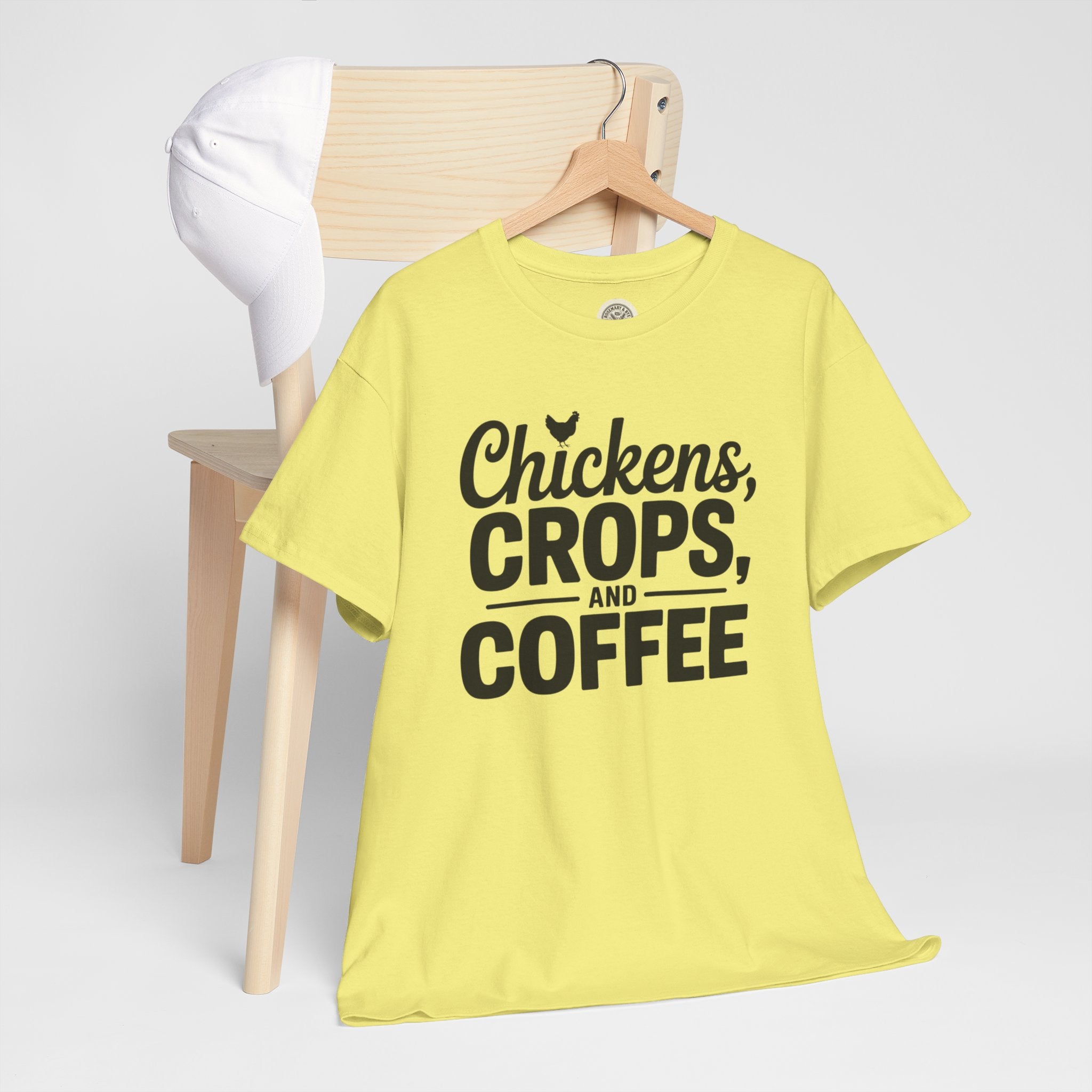 Chickens, Crops and Coffee Tee — Farm Life Graphic T-Shirt