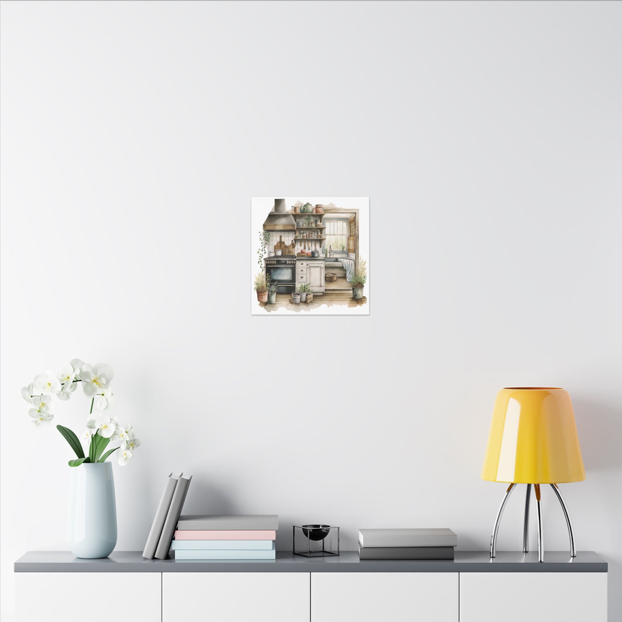 Cozy Farmhouse Kitchen Canvas Print — Rustic Kitchen Wall Art