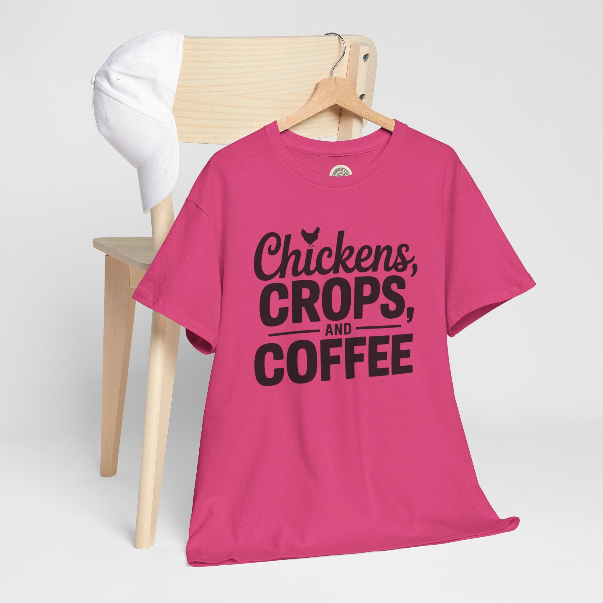 Chickens, Crops and Coffee Tee — Farm Life Graphic T-Shirt