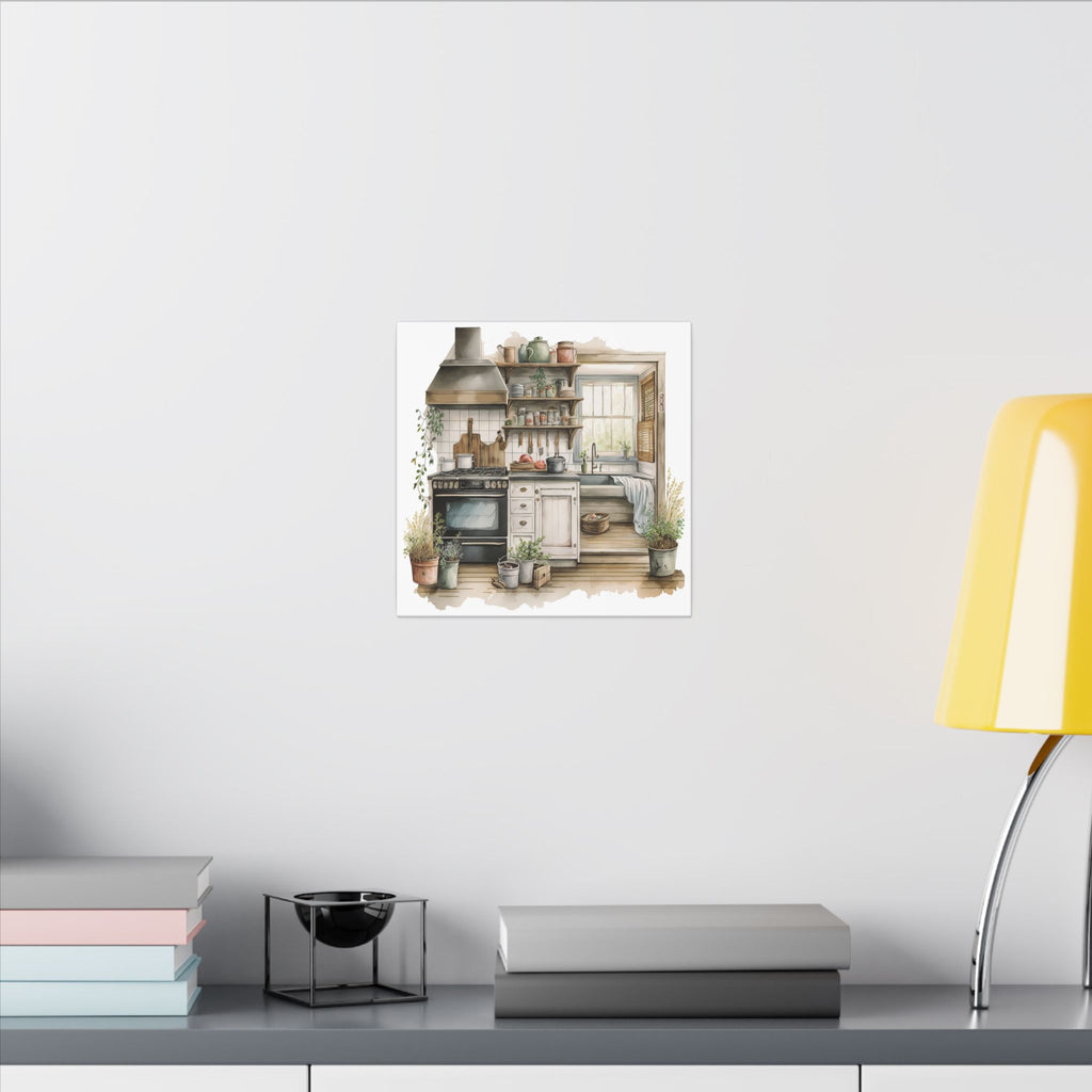 Cozy Farmhouse Kitchen Canvas Print — Rustic Kitchen Wall Art