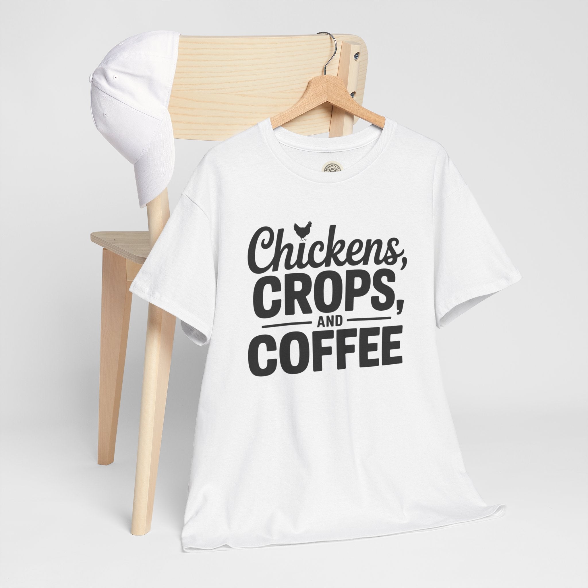 Chickens, Crops and Coffee Tee — Farm Life Graphic T-Shirt
