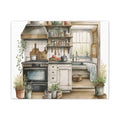 Cozy Farmhouse Kitchen Canvas Print — Rustic Kitchen Wall Art