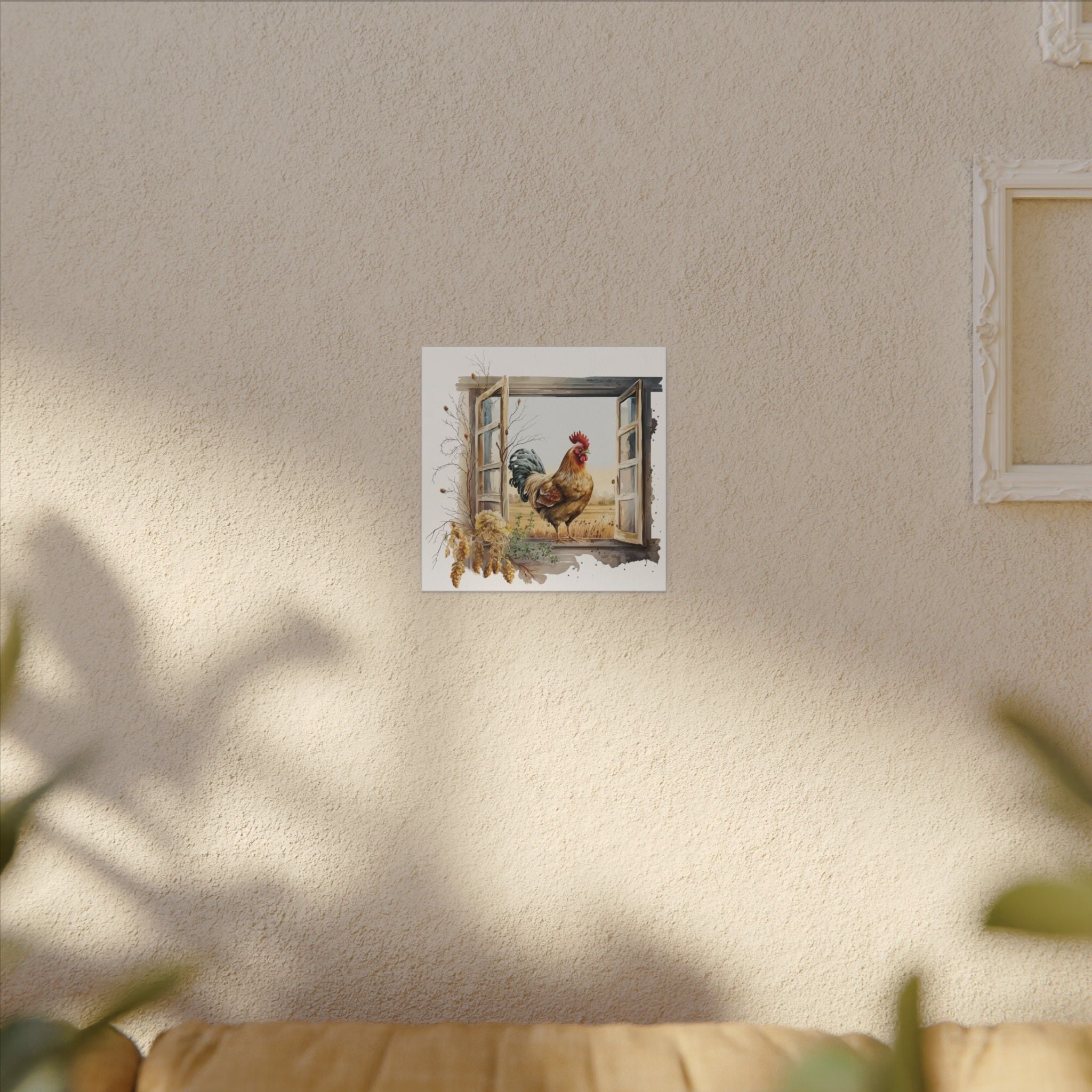 Rooster Window Farmhouse Canvas