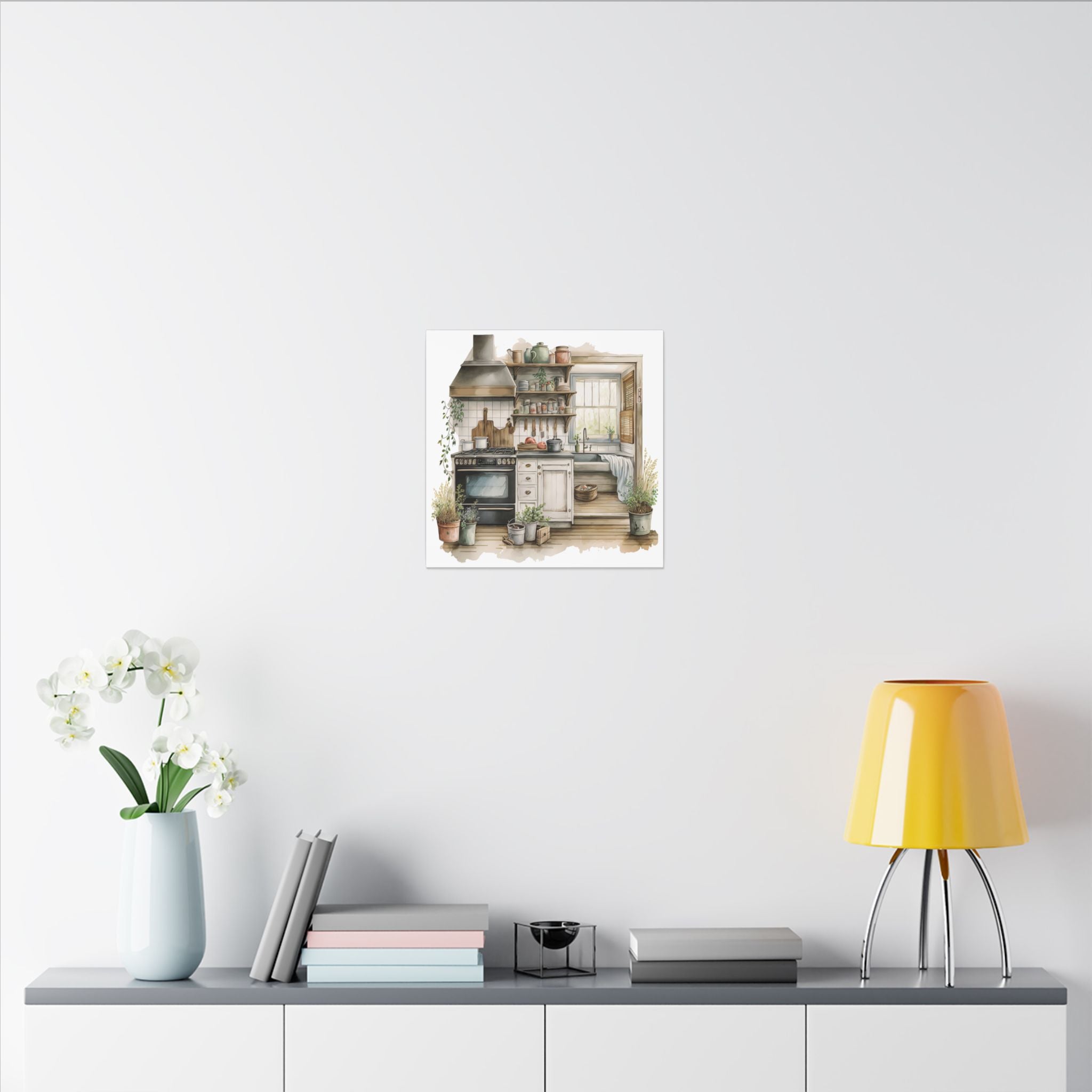 Cozy Farmhouse Kitchen Canvas Print — Rustic Kitchen Wall Art