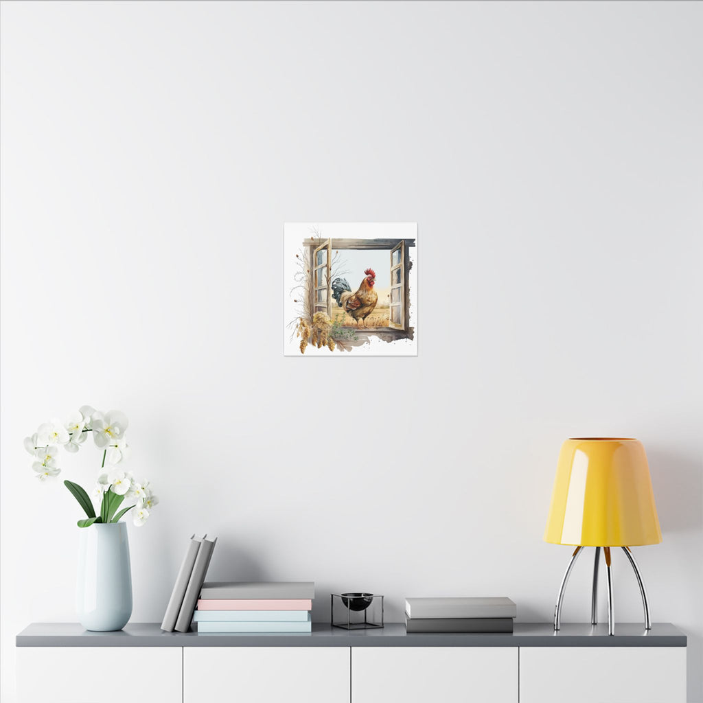 Rooster Window Farmhouse Canvas