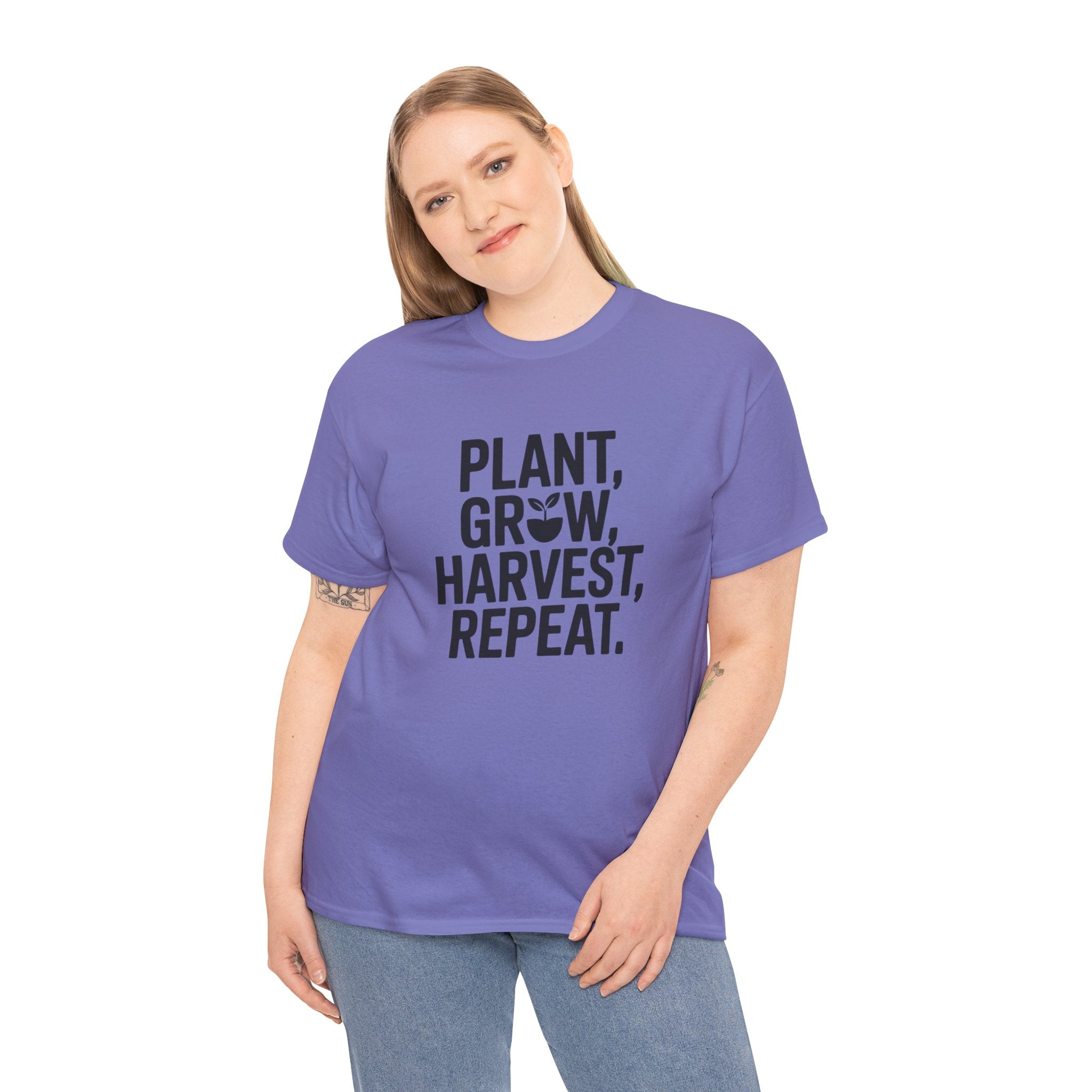 Gardening Tee — "Plant, Grow, Harvest, Repeat."