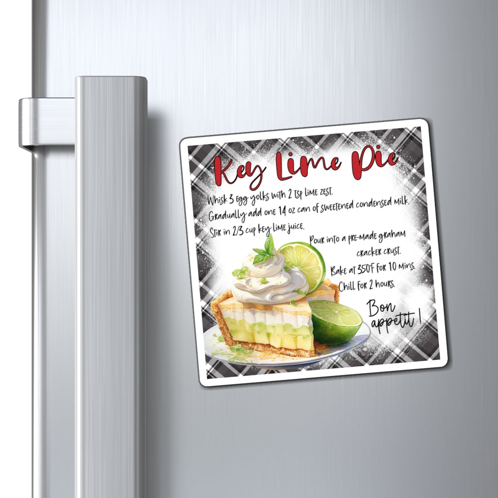 Key Lime Pie Recipe Magnet — Kitchen Recipe Fridge Decor