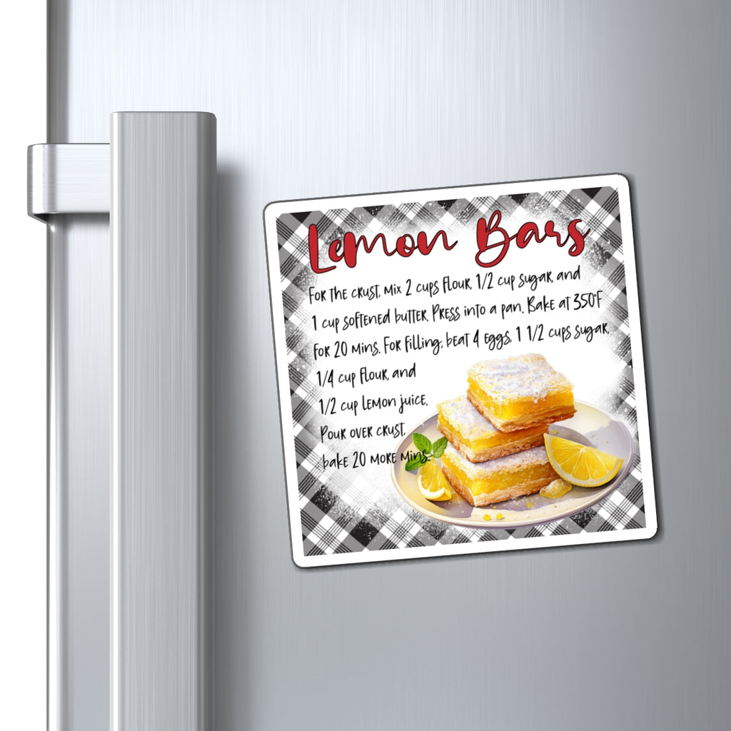 Lemon Bars Recipe Magnet — Vintage Kitchen Recipe Fridge Magnet