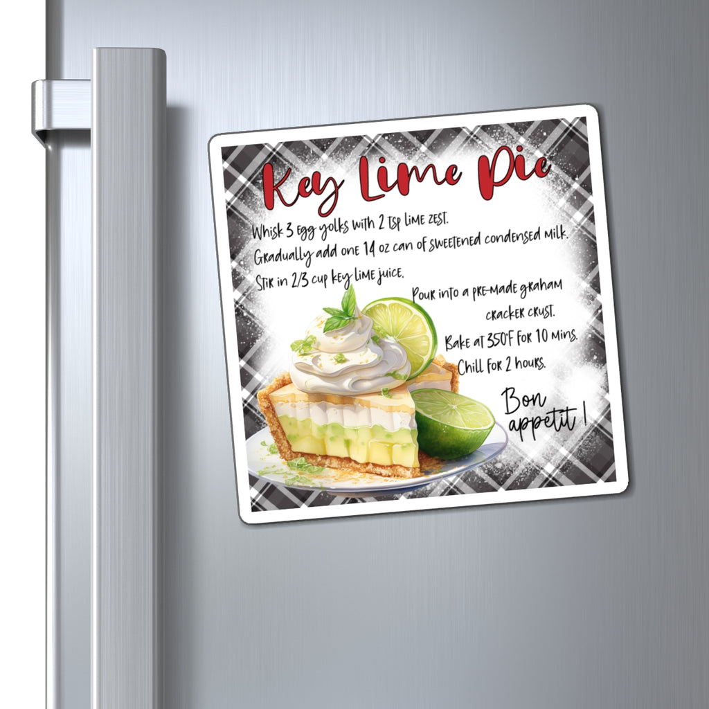 Key Lime Pie Recipe Magnet — Kitchen Recipe Fridge Decor