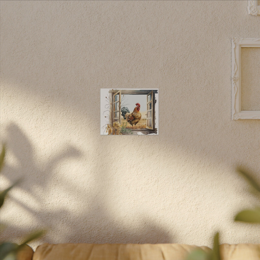 Rooster Window Farmhouse Canvas