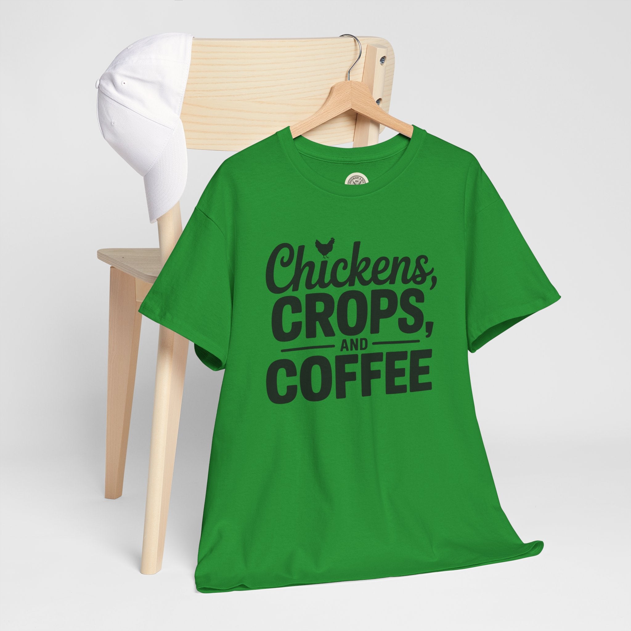 Chickens, Crops and Coffee Tee — Farm Life Graphic T-Shirt