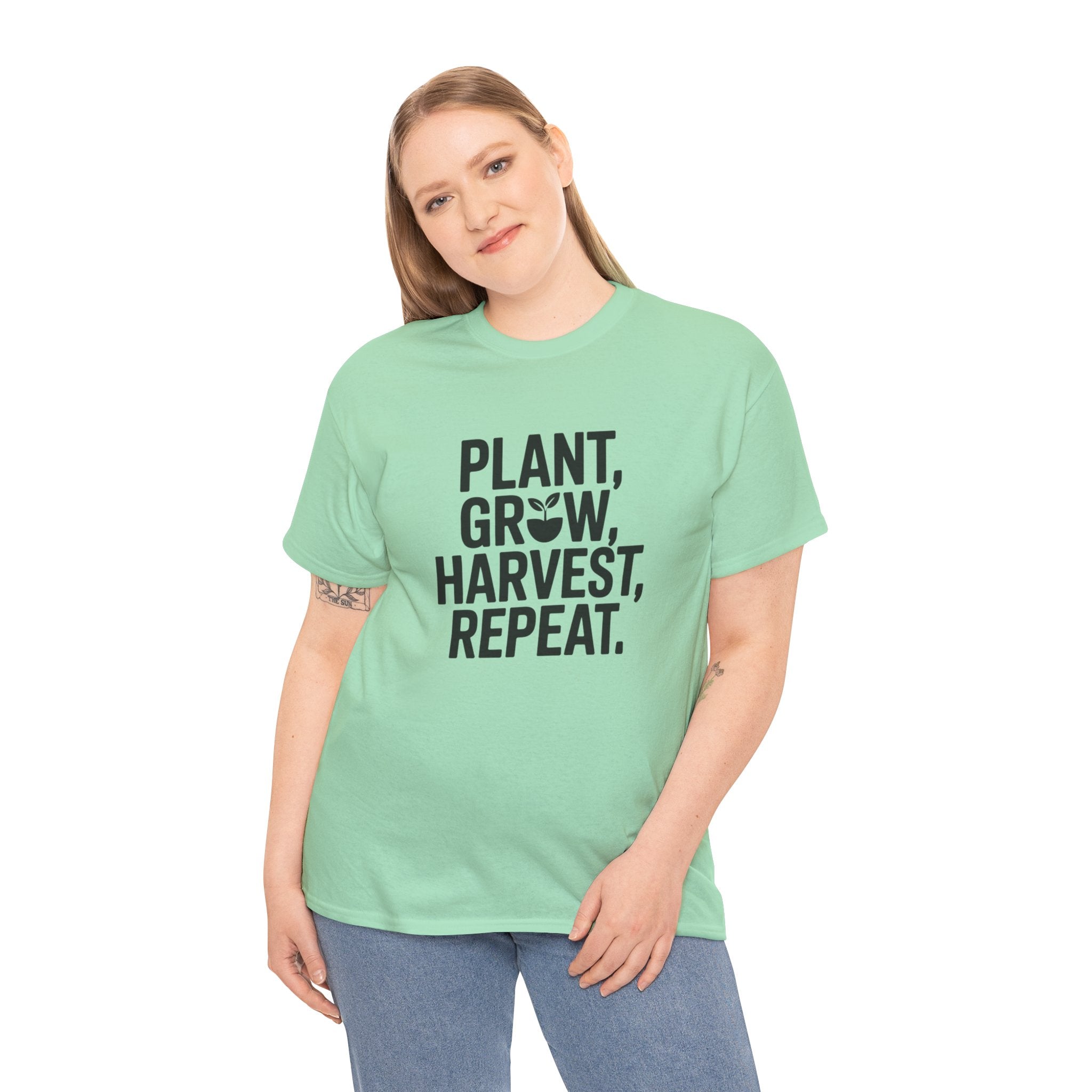 Gardening Tee — "Plant, Grow, Harvest, Repeat."
