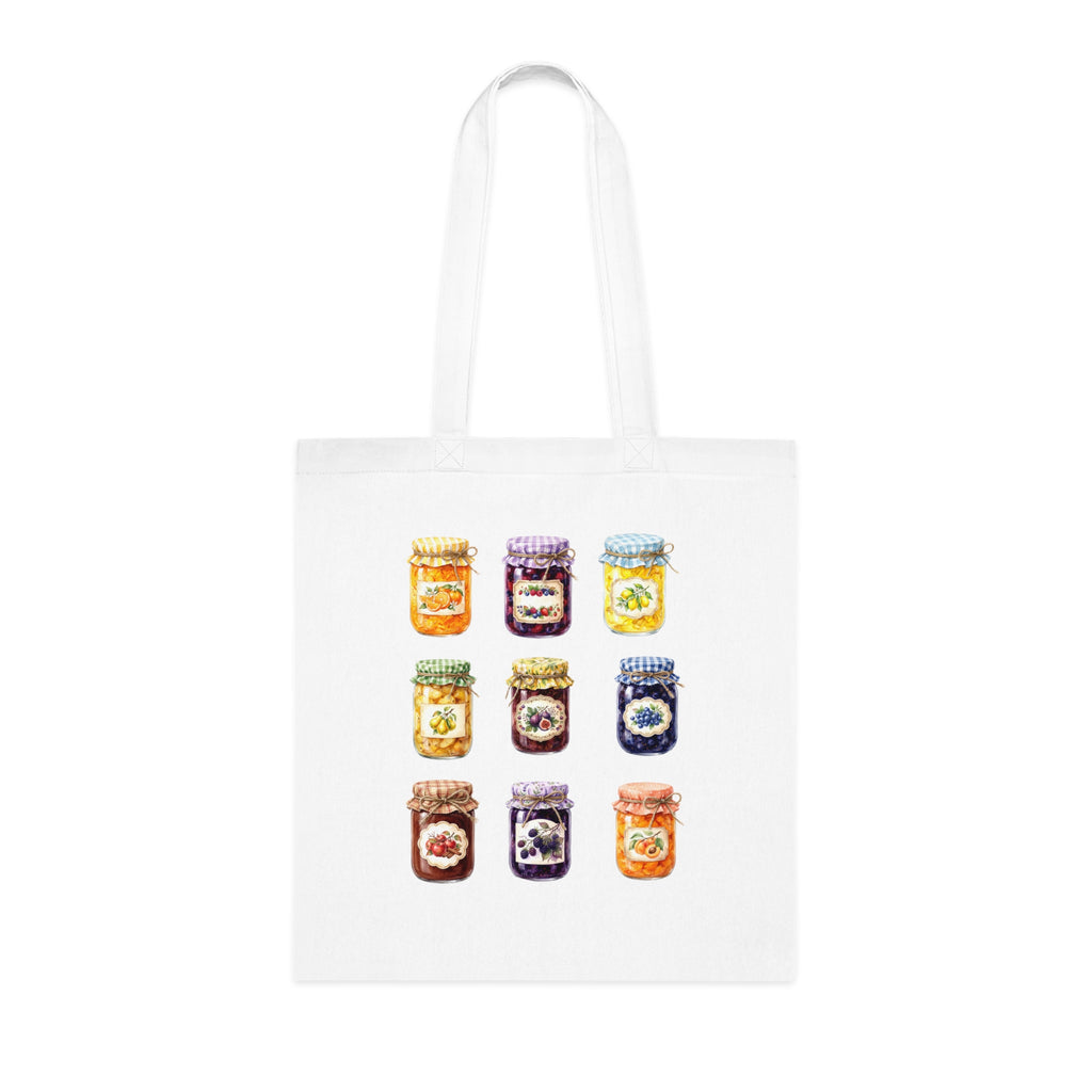 Jar Illustration Cotton Tote Bag — Cute Picnic Market Grocery Reusable Bag