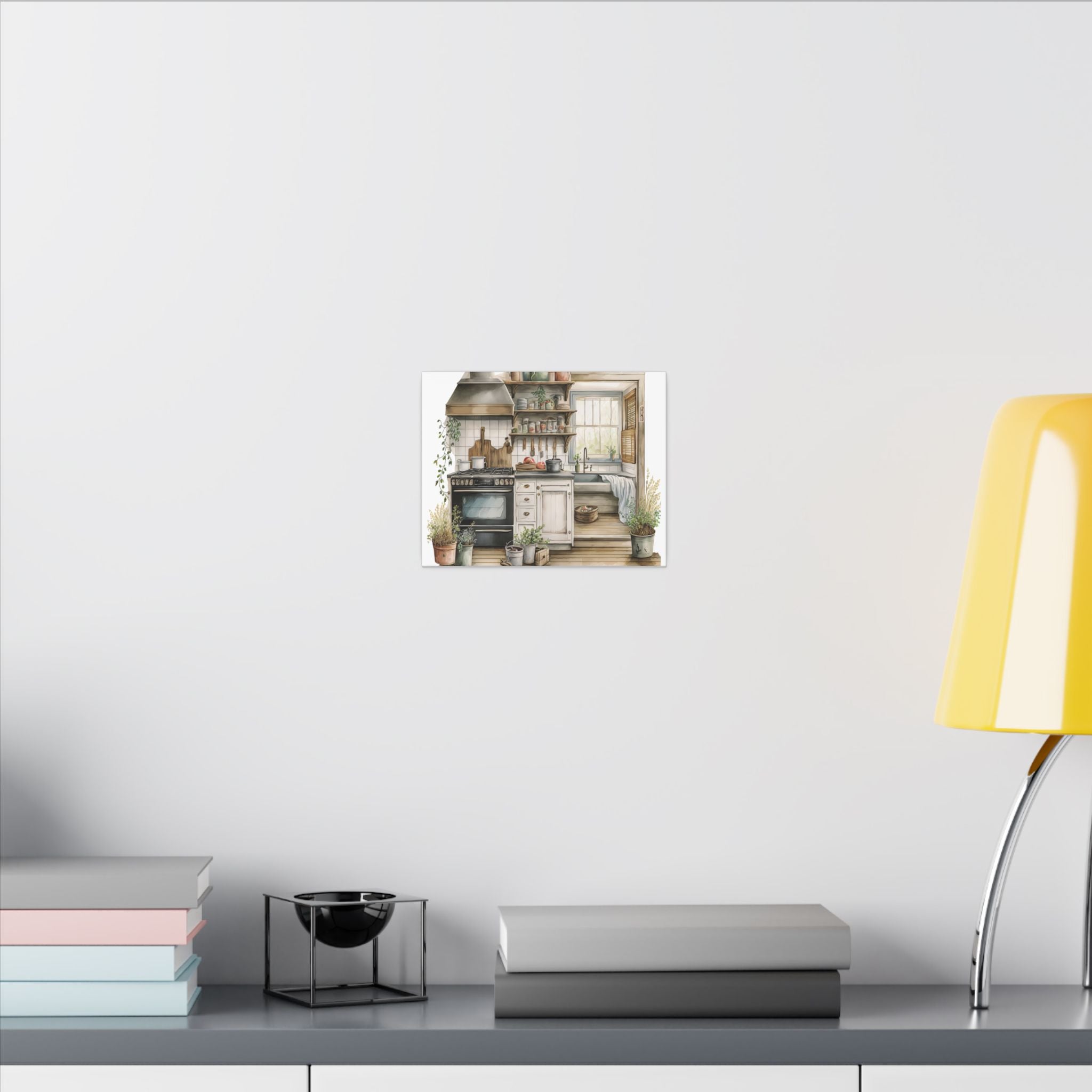 Cozy Farmhouse Kitchen Canvas Print — Rustic Kitchen Wall Art