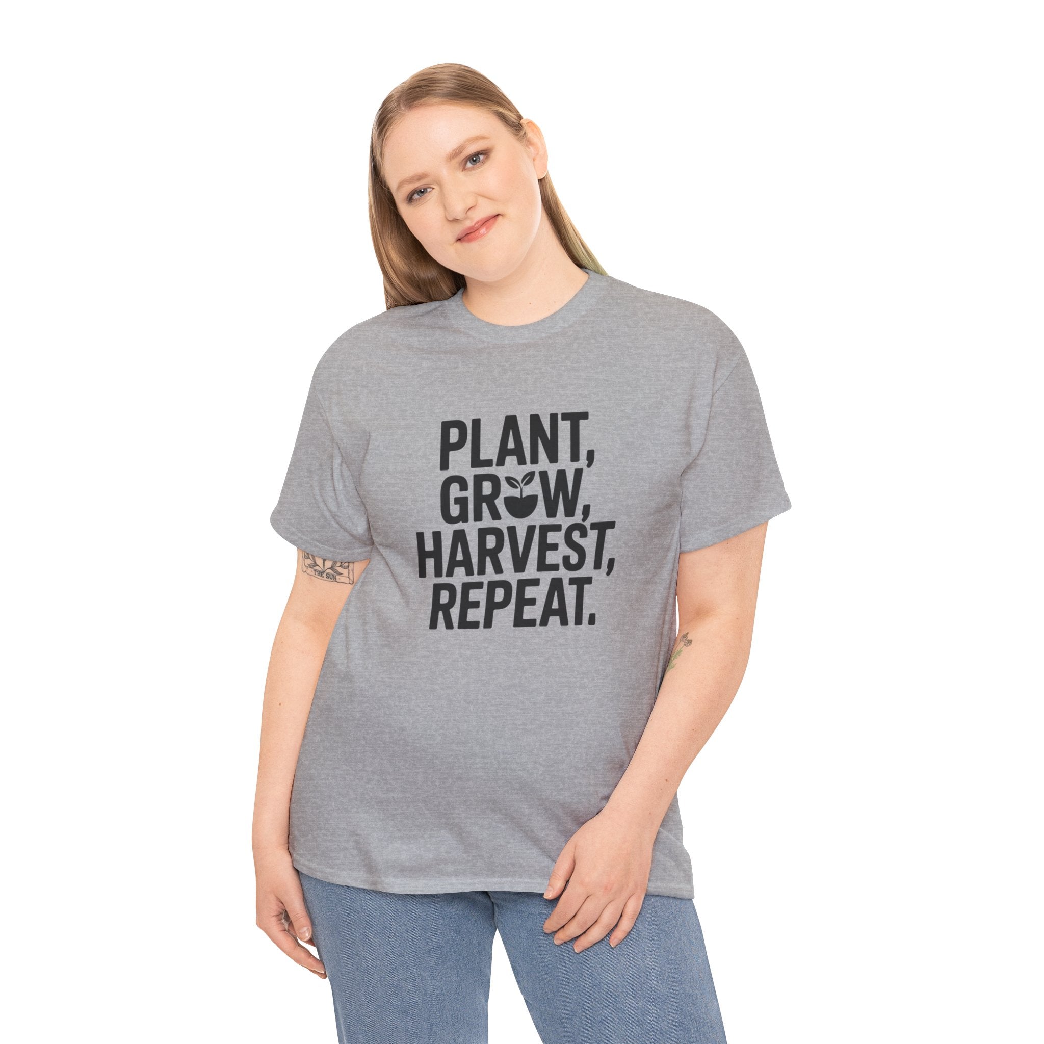 Gardening Tee — "Plant, Grow, Harvest, Repeat."