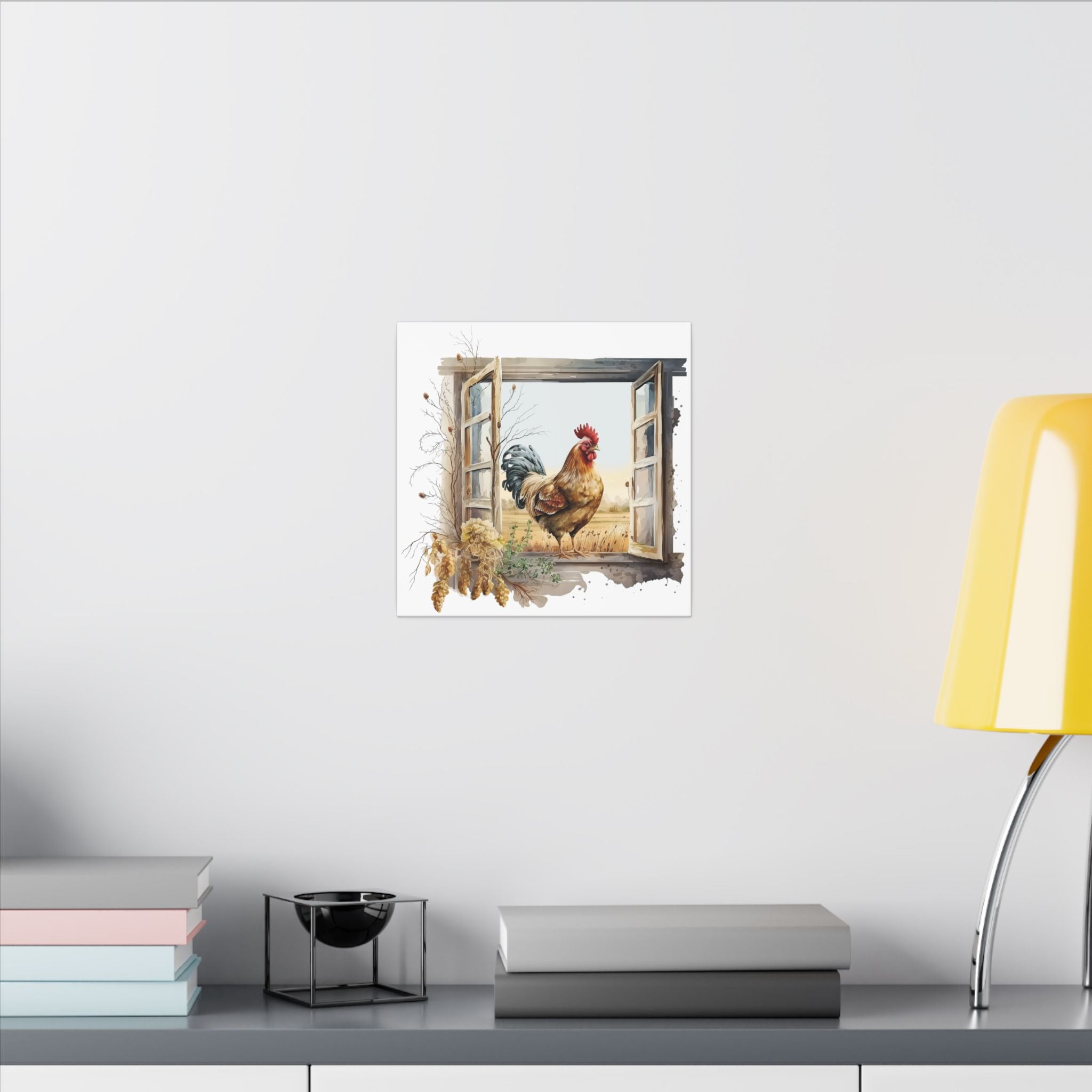 Rooster Window Farmhouse Canvas
