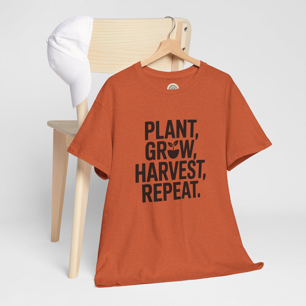 Gardening Tee — "Plant, Grow, Harvest, Repeat."