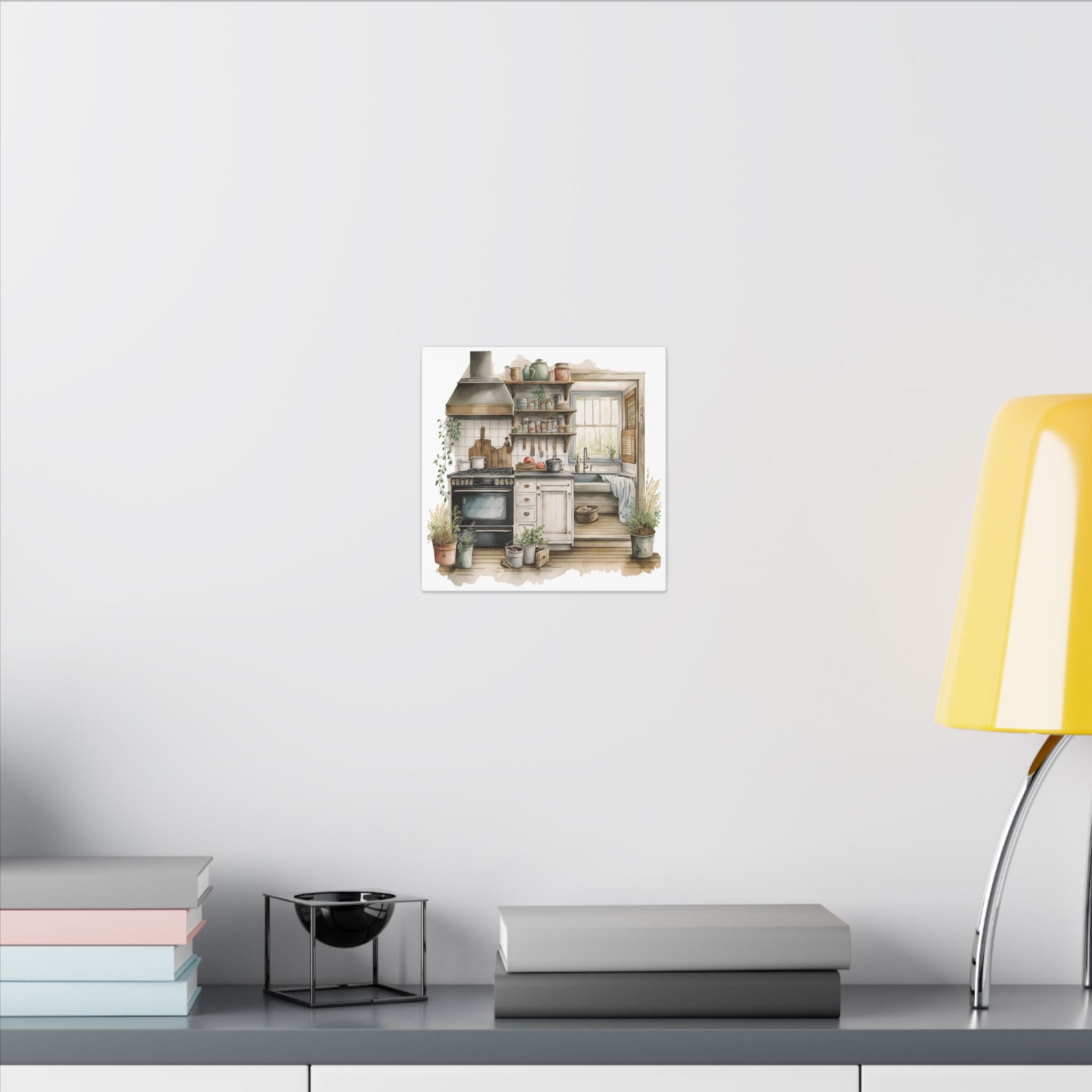 Cozy Farmhouse Kitchen Canvas Print — Rustic Kitchen Wall Art
