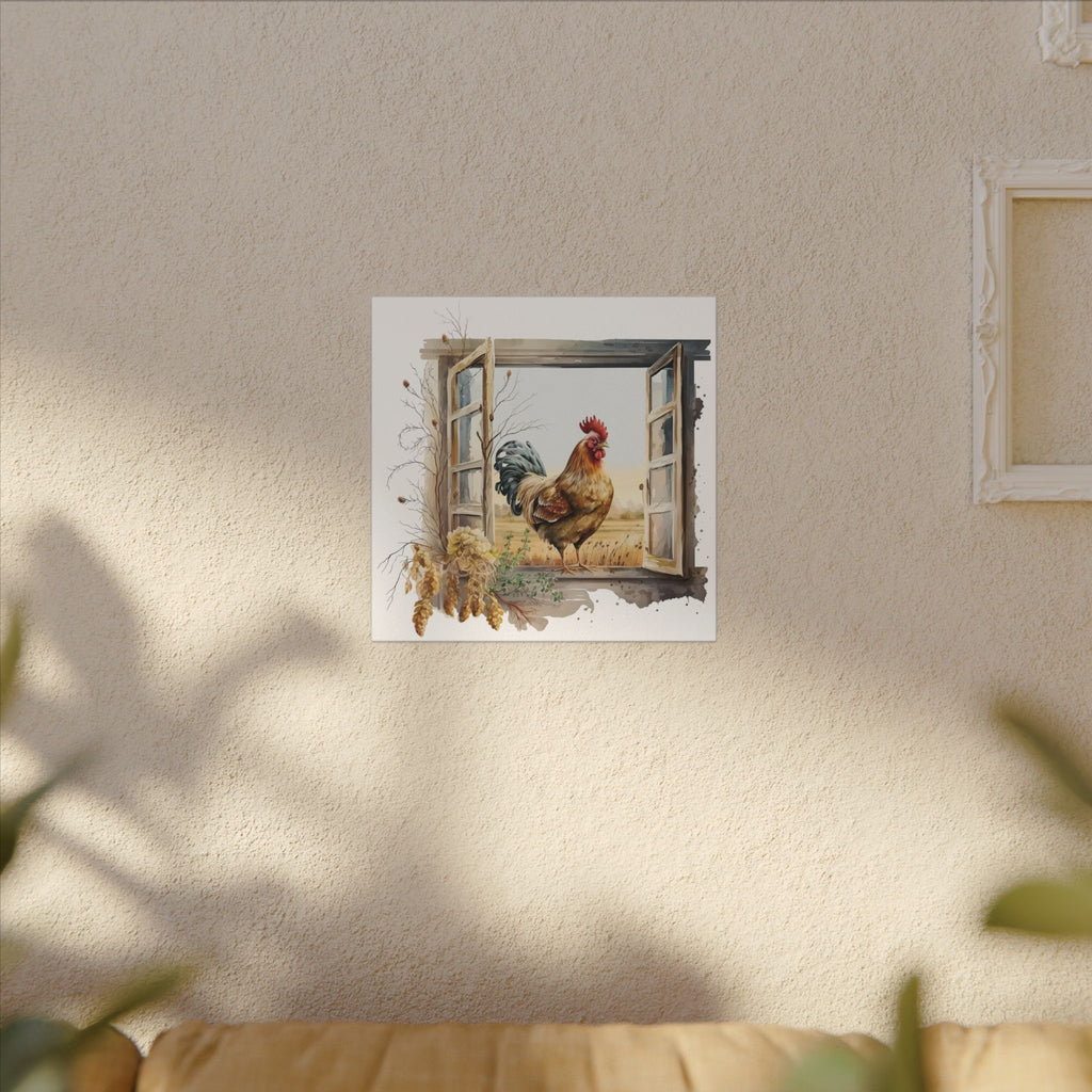 Rooster Window Farmhouse Canvas