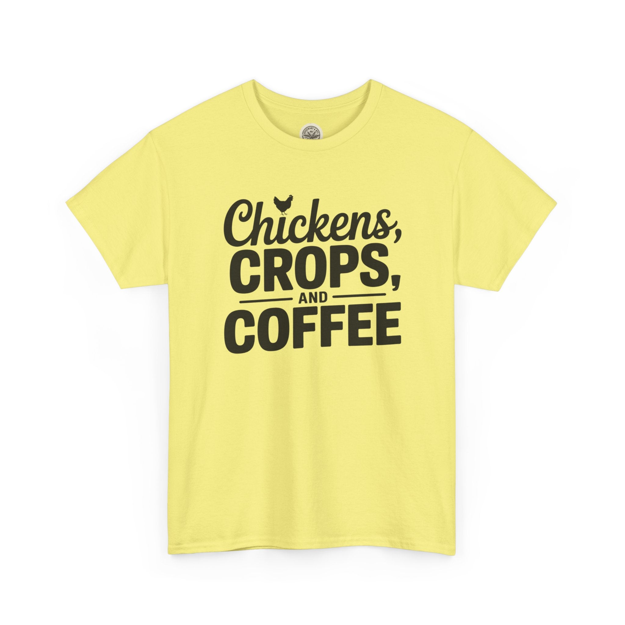 Chickens, Crops and Coffee Tee — Farm Life Graphic T-Shirt